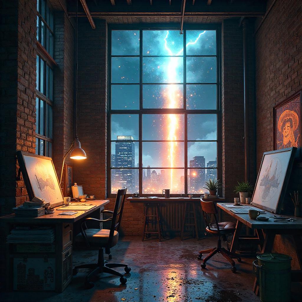Meteor in a Loft: Concept Art Scene