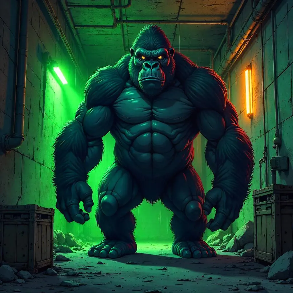 Gorilla Guardian in an Anime Bunker