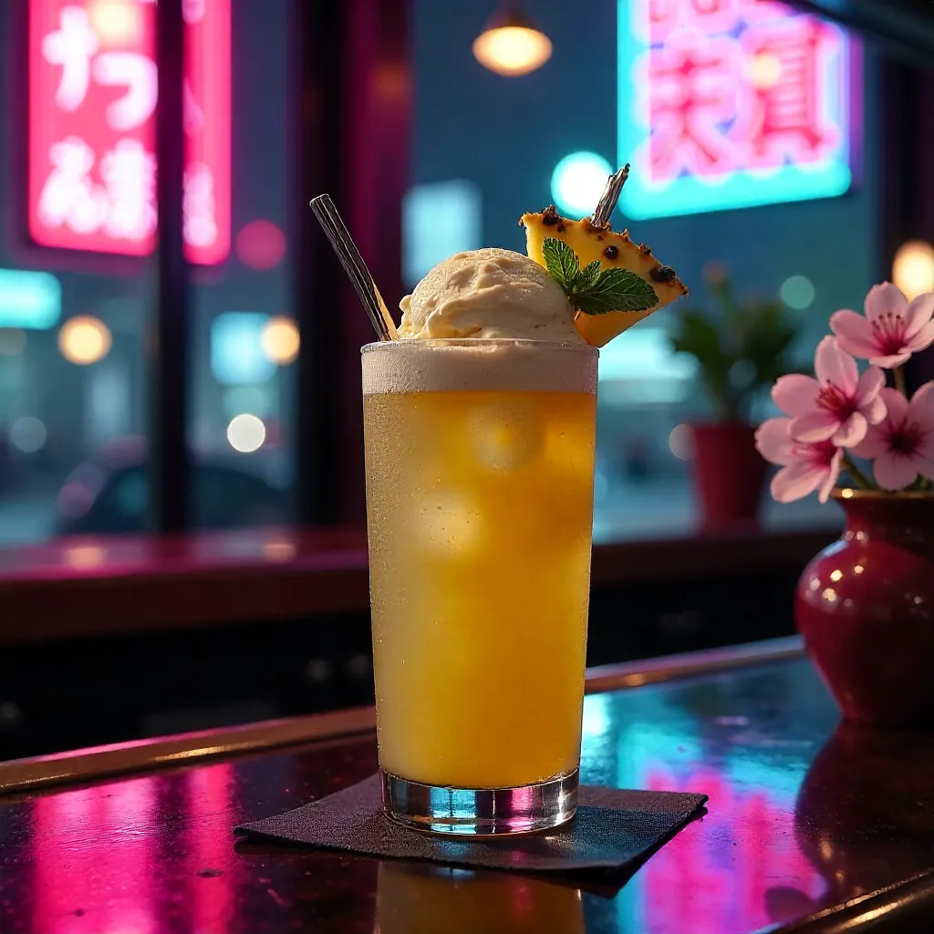 Chic Pineapple Mocktail with Ice Cream — Tokyo Vibes