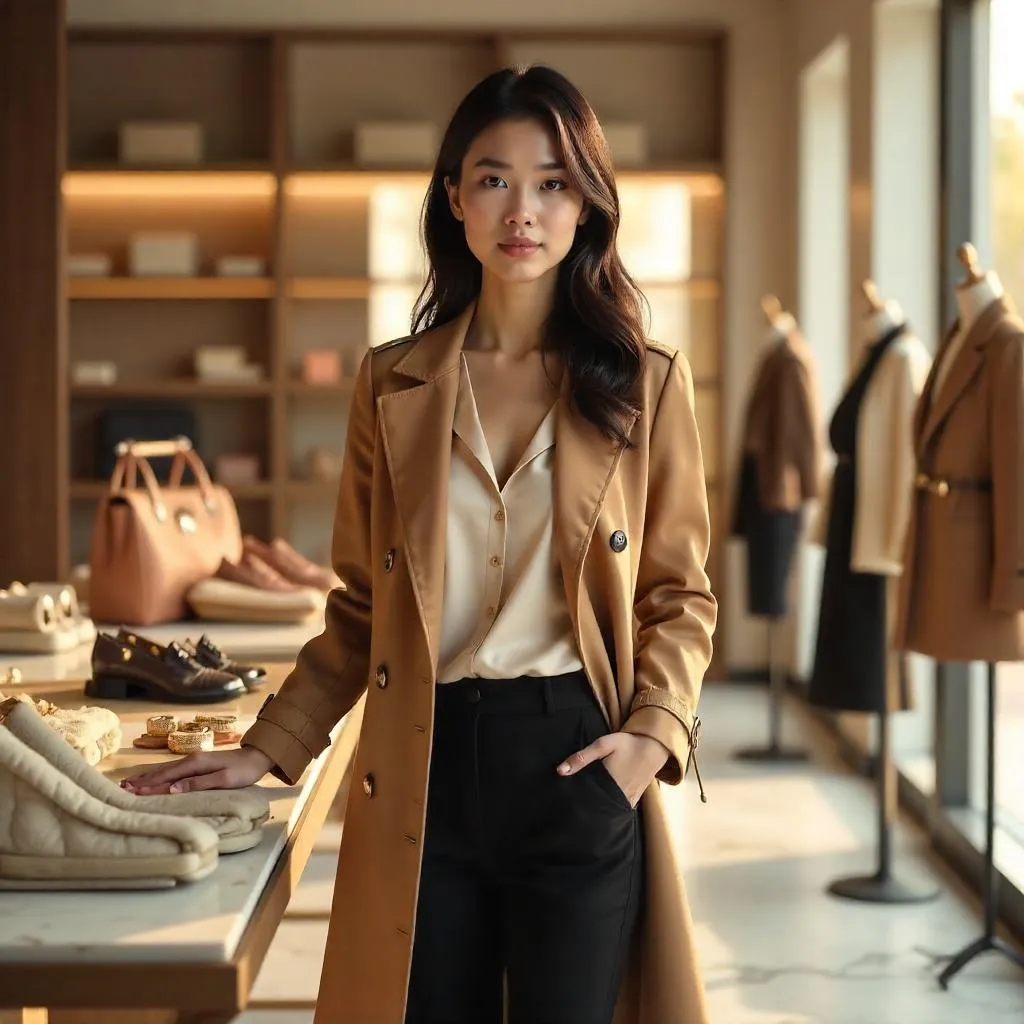 Photorealistic Boutique Moment: Young Asian Woman