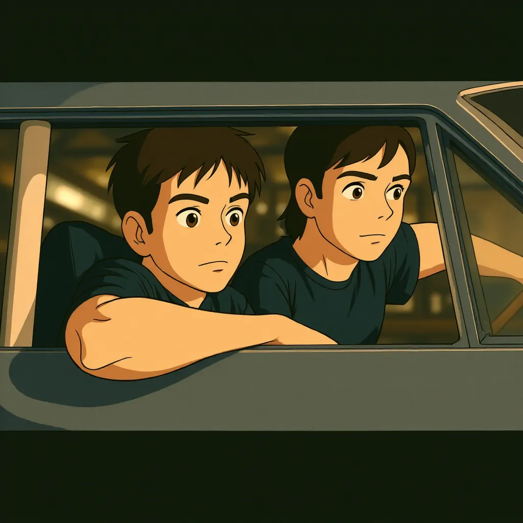 Vin Diesel and Paul Walker in Fast Five (2011) - Anime style