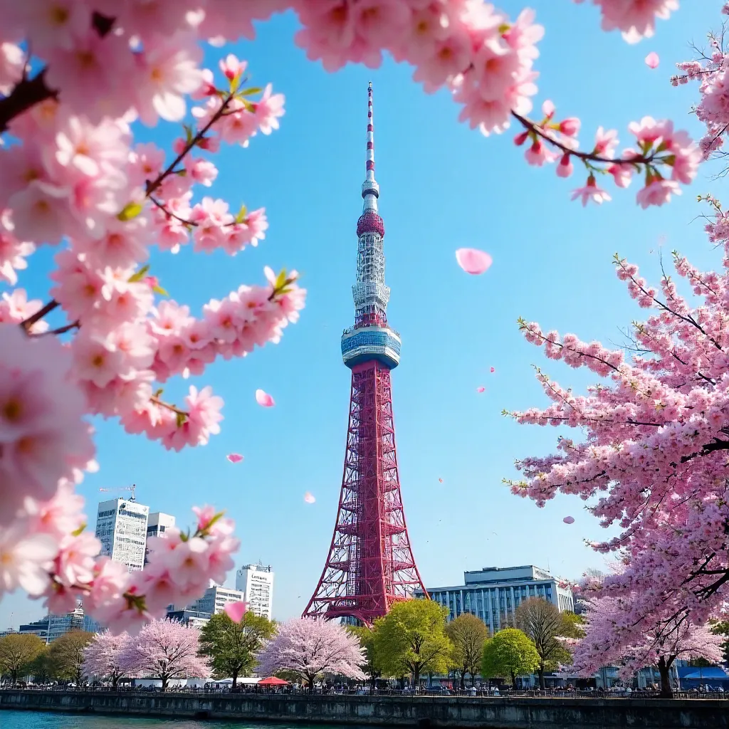 Skytree Through Sakura in Sumida, Tokyo