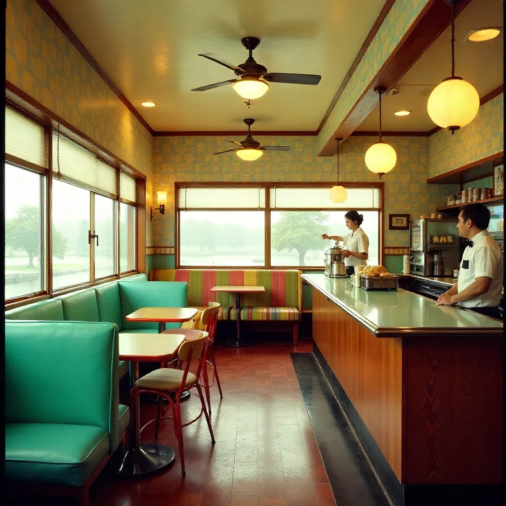 Retro Showa Era Japanese Café: Colorful Vintage Charm