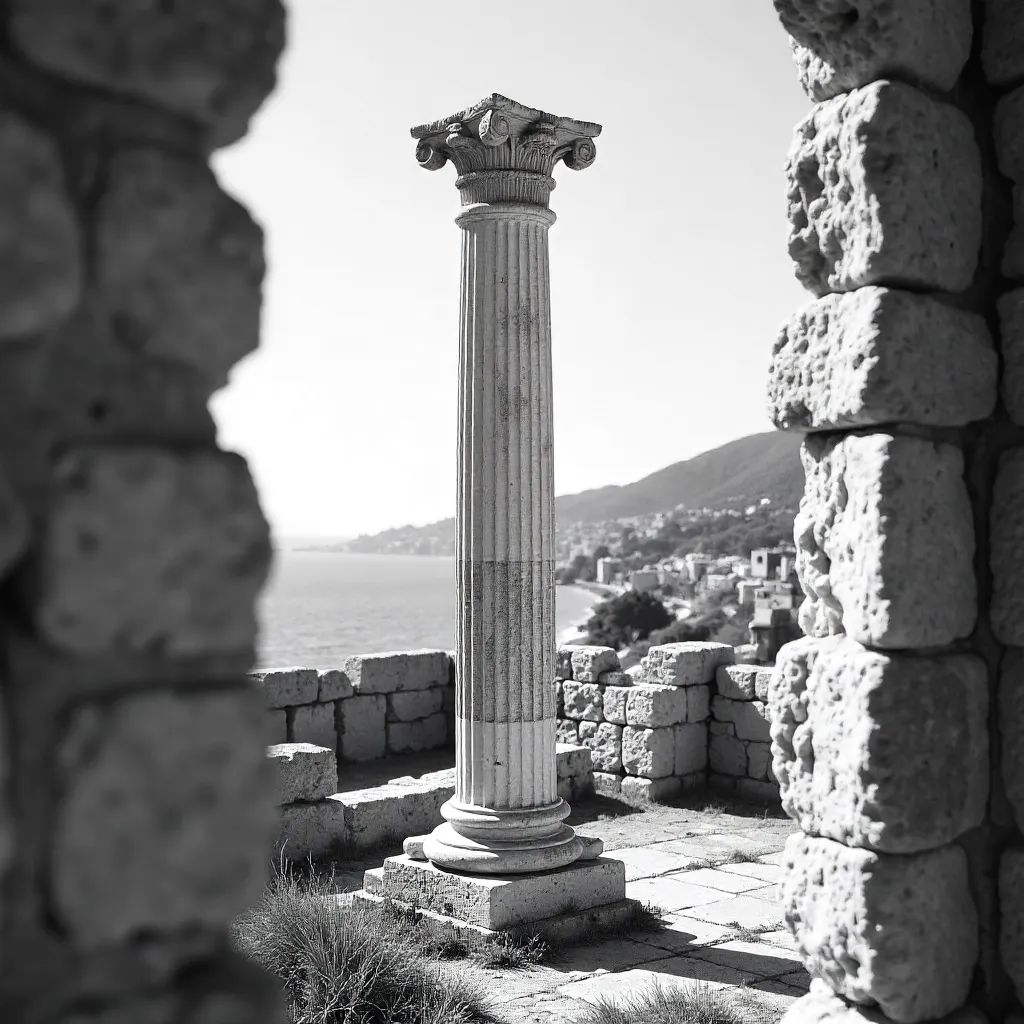Monochrome Roman Column in Antalya: Classical Architecture