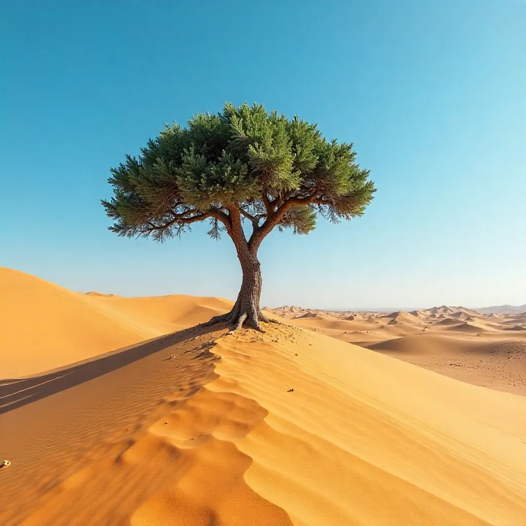 Solitary Ghaf Tree in Sharjah Desert Dunes