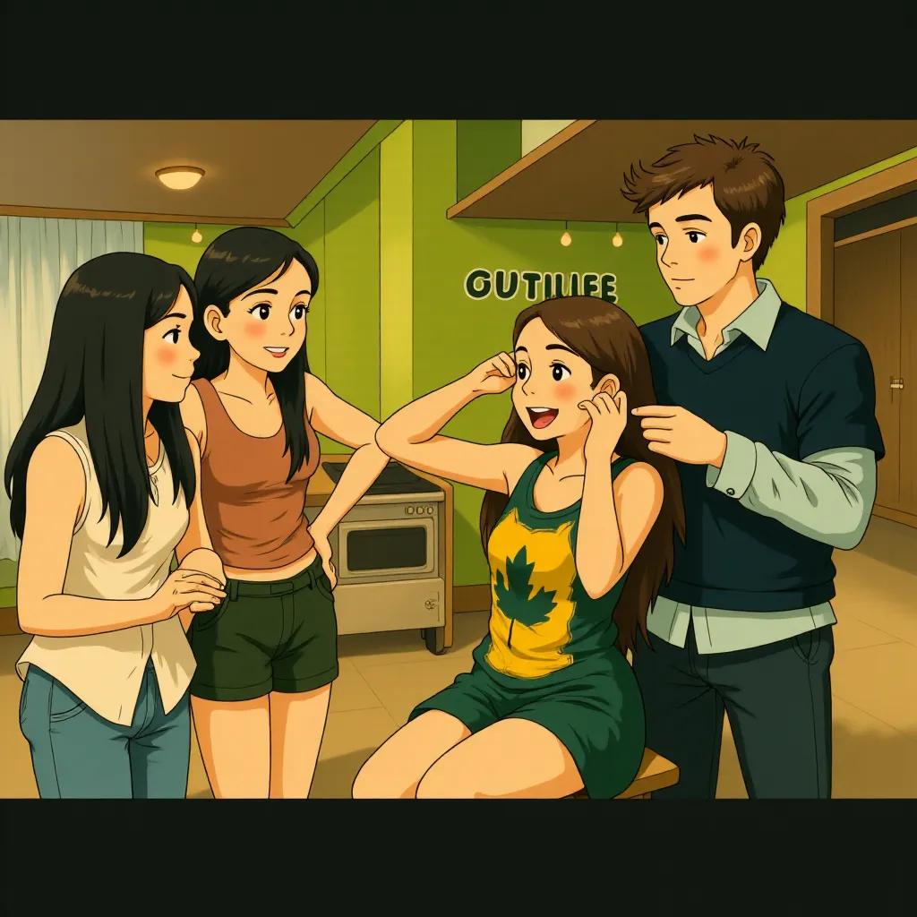Amanda Bynes, Jessica Lucas, Amanda Crew, and Jonathan Sadowski in She's the Man (2006) - Anime style