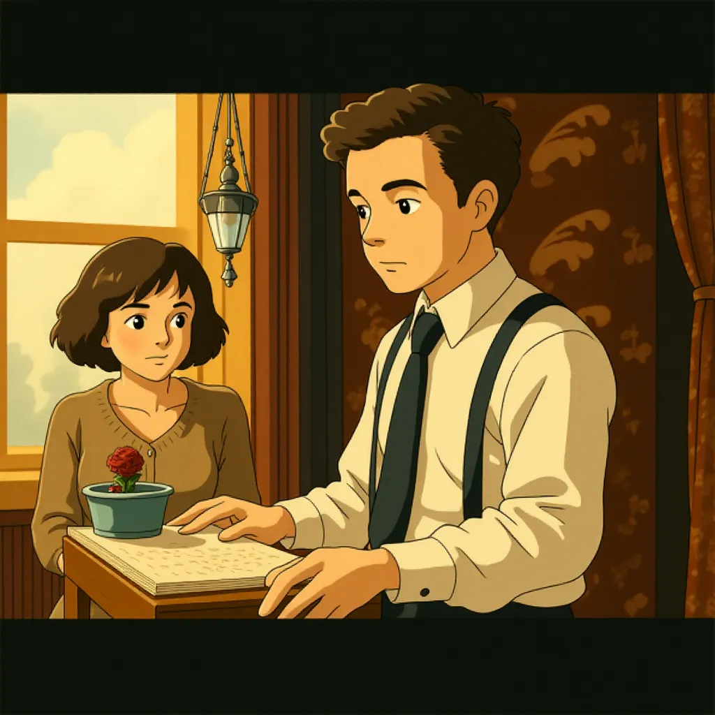 Colin Firth and Helena Bonham Carter in The King's Speech (2010) - Anime style