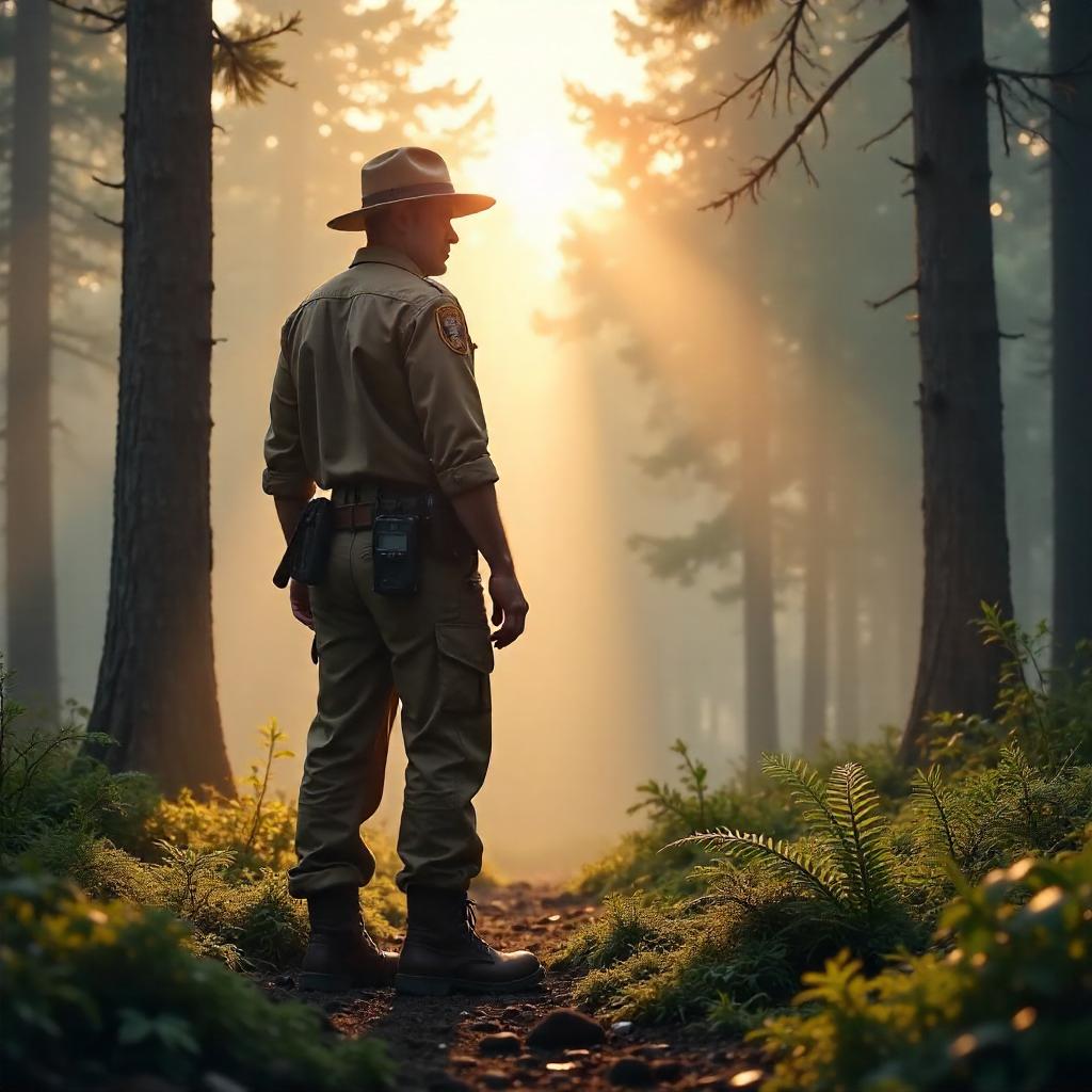Dawn Patrol: A Photorealistic Ranger at Sunrise
