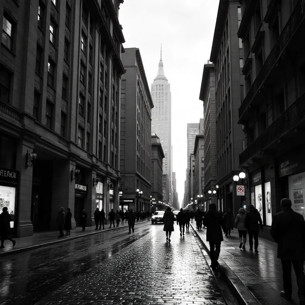 Monochrome Downtown Sao Paulo: Street-Level Architecture