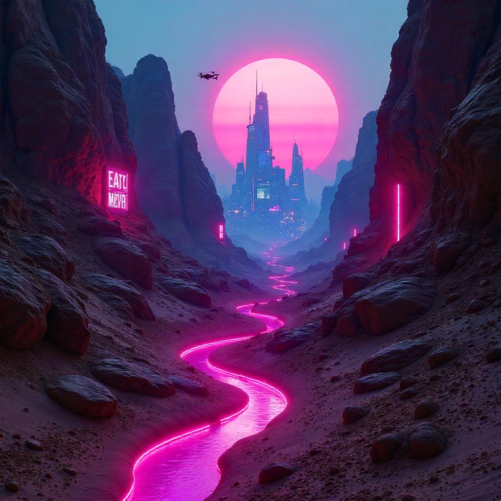 Neon Valley in the Desert Canyon