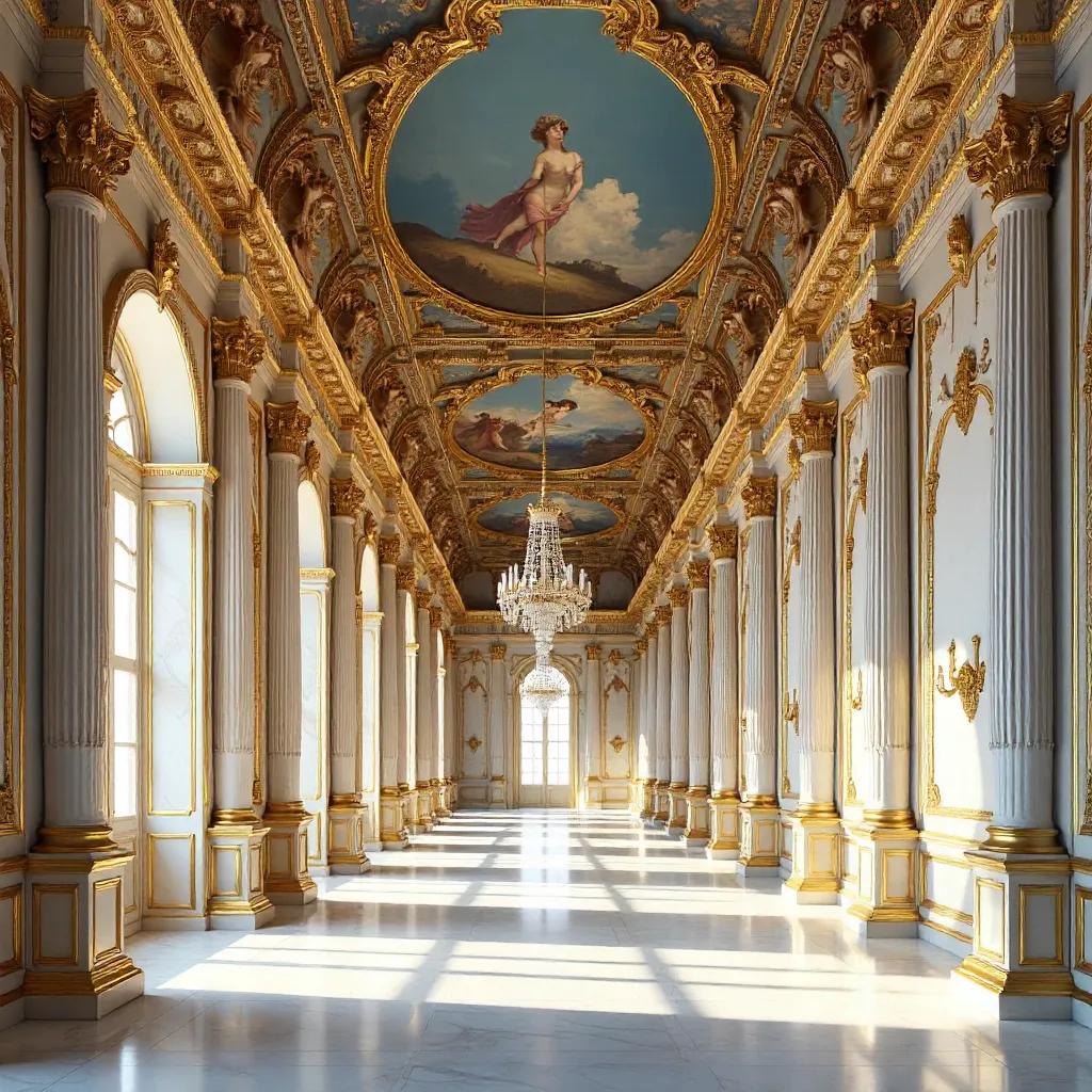 Ornate Versailles Ceilings and Colonnades