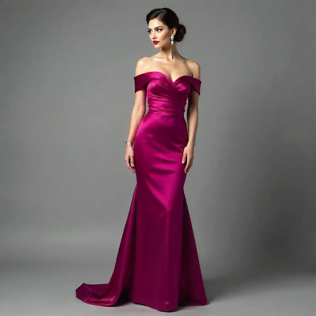 Elegant Magenta Evening Dress: Poised Sophistication