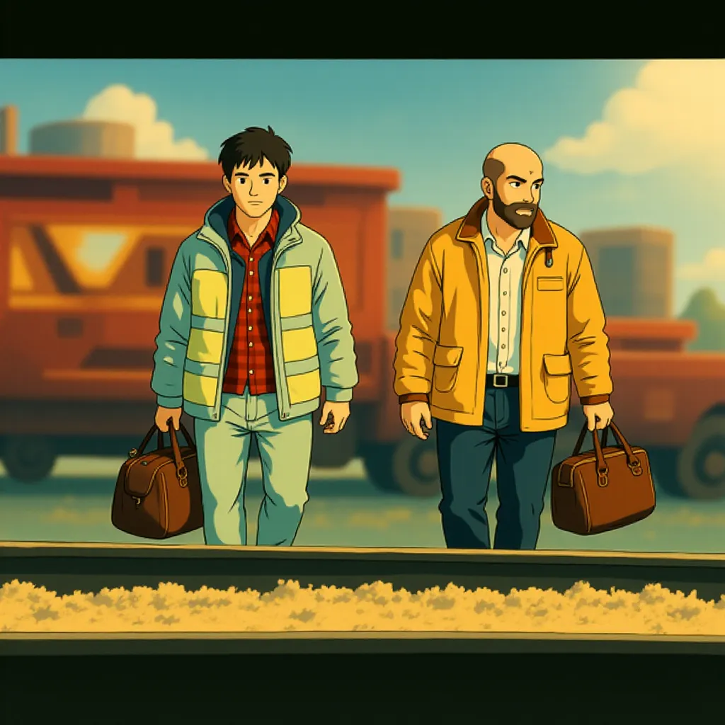 Denzel Washington and Chris Pine in Unstoppable (2010) - Anime style