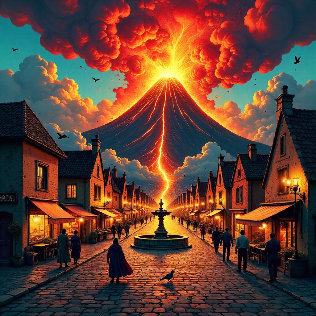 Volcano in the Town Square: Comic Splash Page