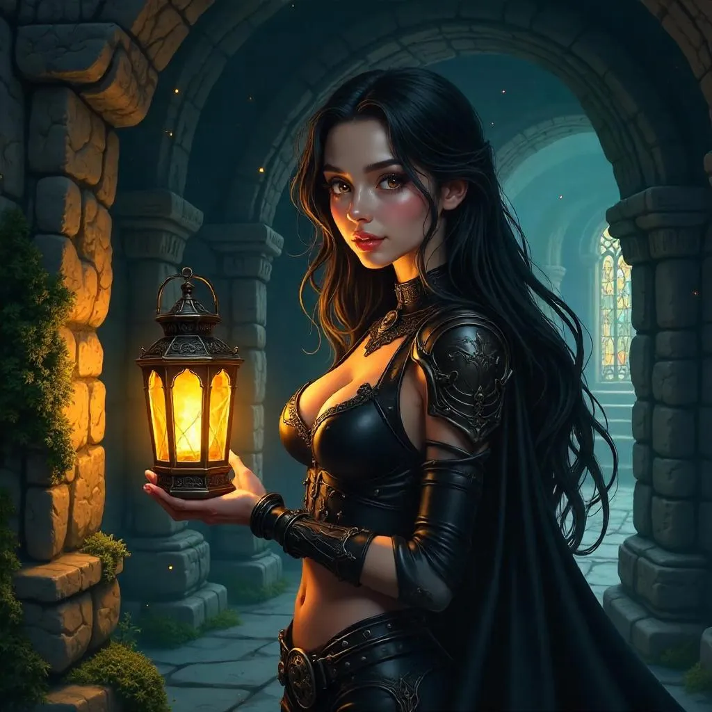 Catacombs Enchantress: Anime Beauty in the Shadows