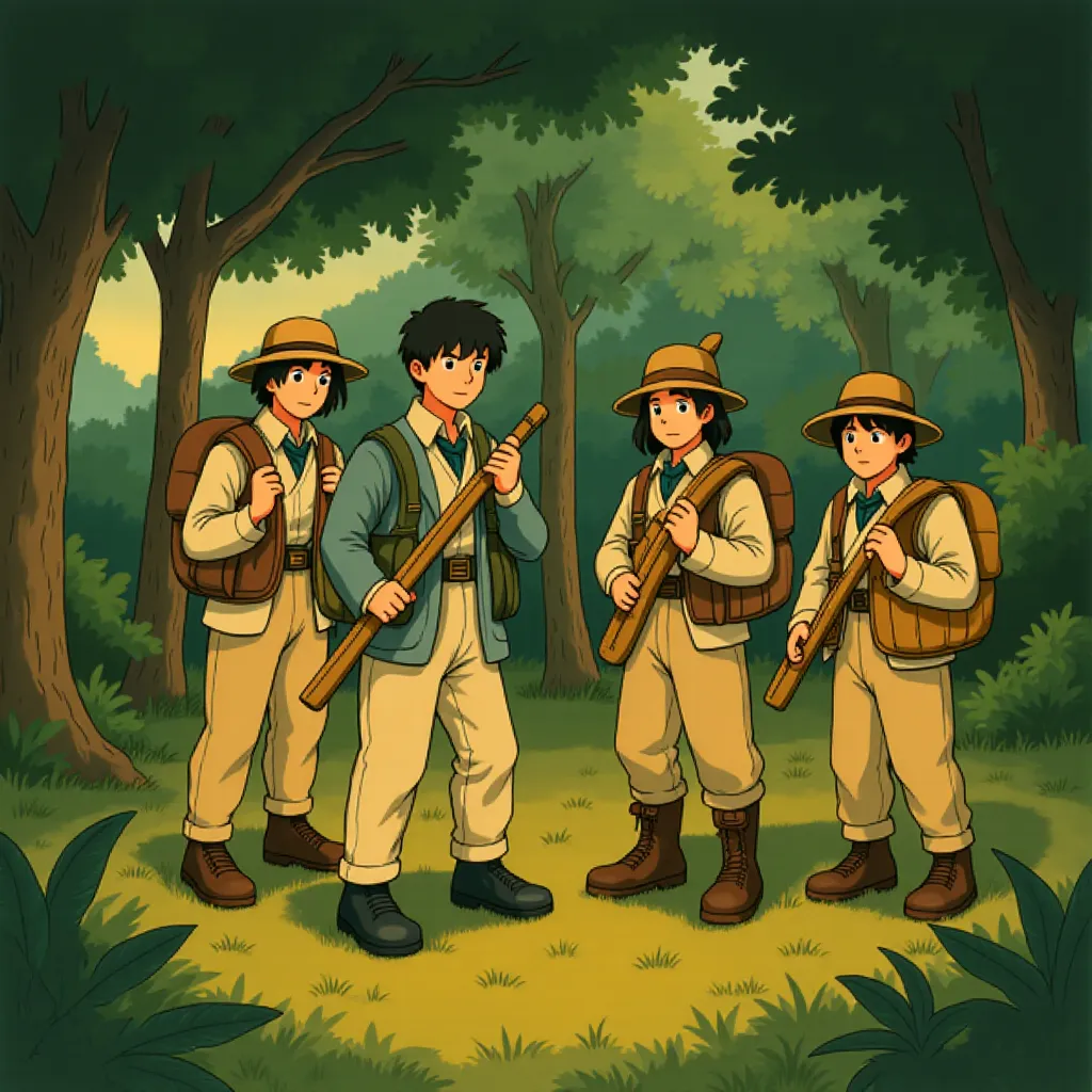 Mark Wahlberg, Ben Foster, Emile Hirsch, and Taylor Kitsch in Lone Survivor (2013) - Anime style