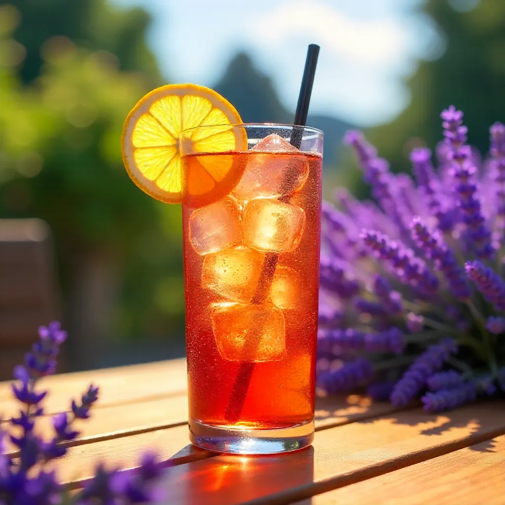 Chilled Aperol Spritz on Lavender Patio