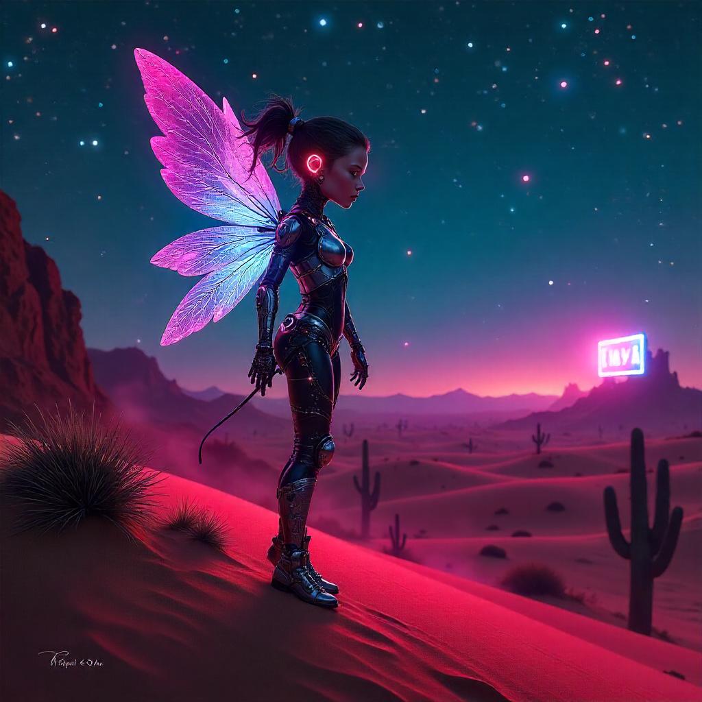 Desert Neon Sprite: Cyberpunk Fairy