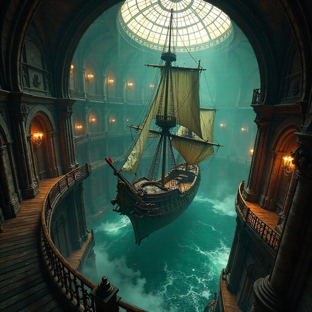 Towering Ship-in-a-Tower: Concept Art of a Skybound Vessel