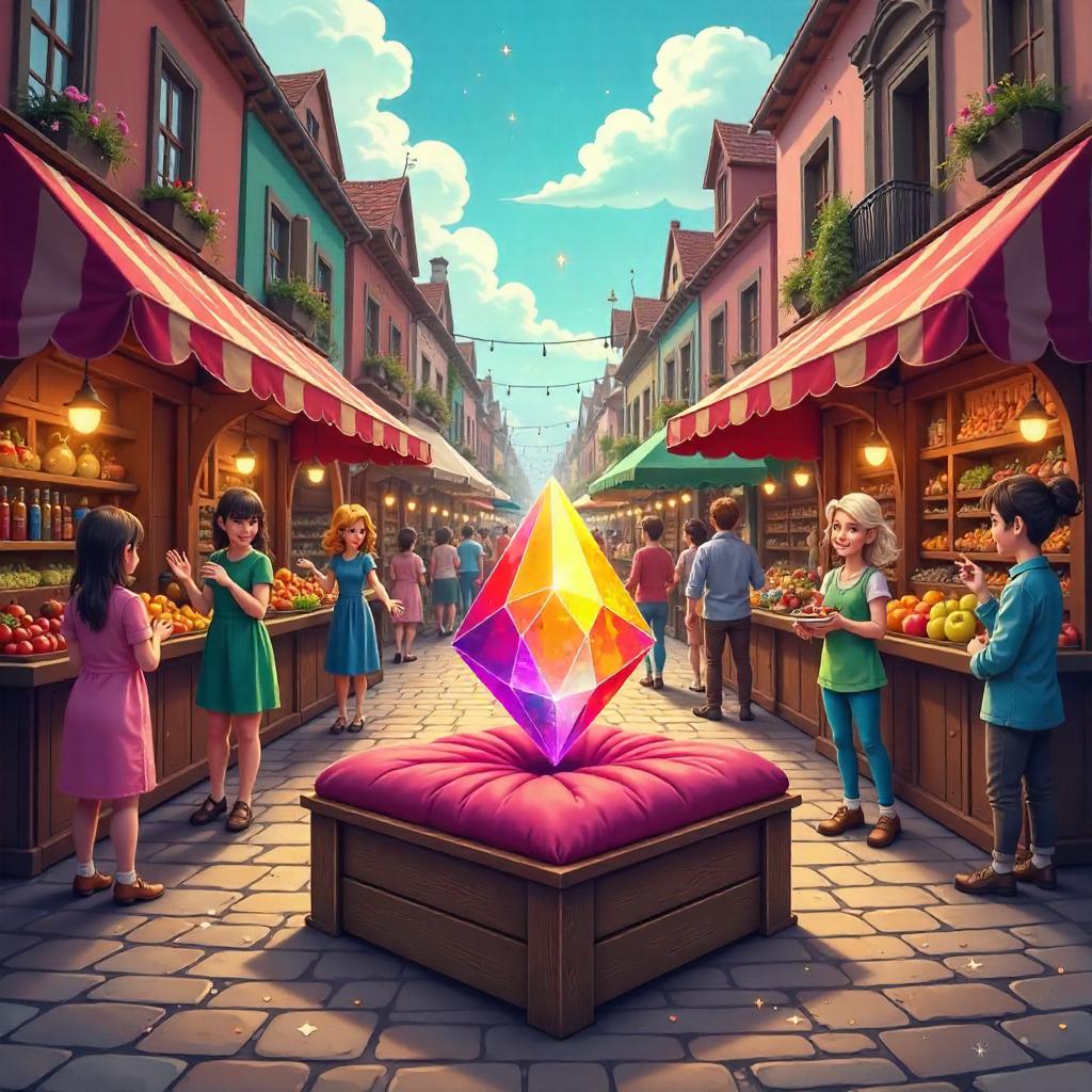 Infinity Stone in a Whimsical Market