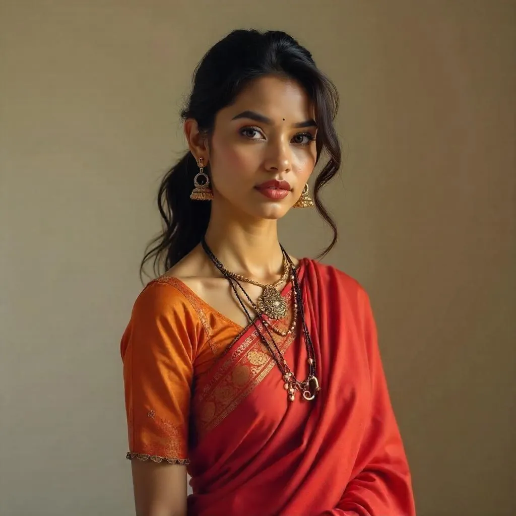 Studio Portrait of a Beautiful Indian Woman