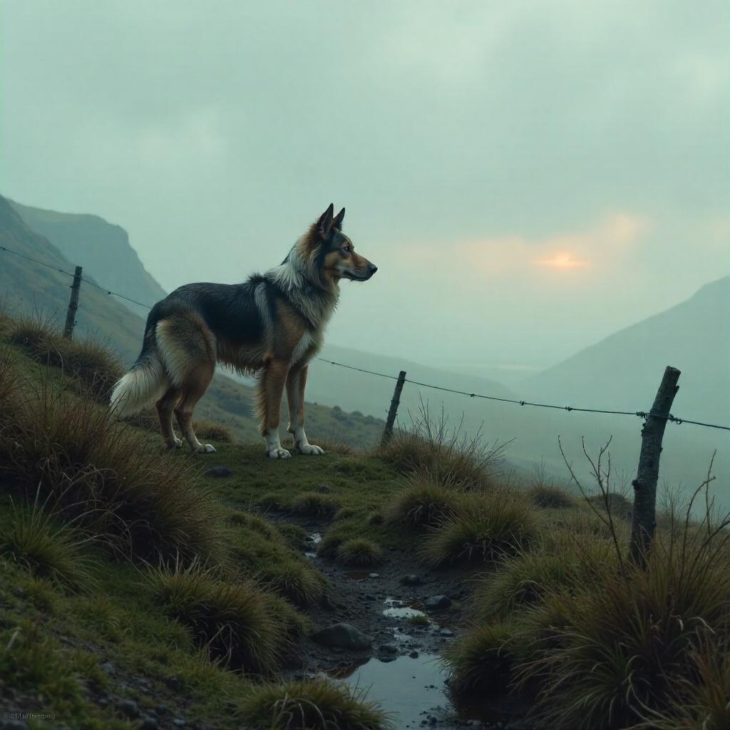 Lone Moor Dog in Fog – Concept Art