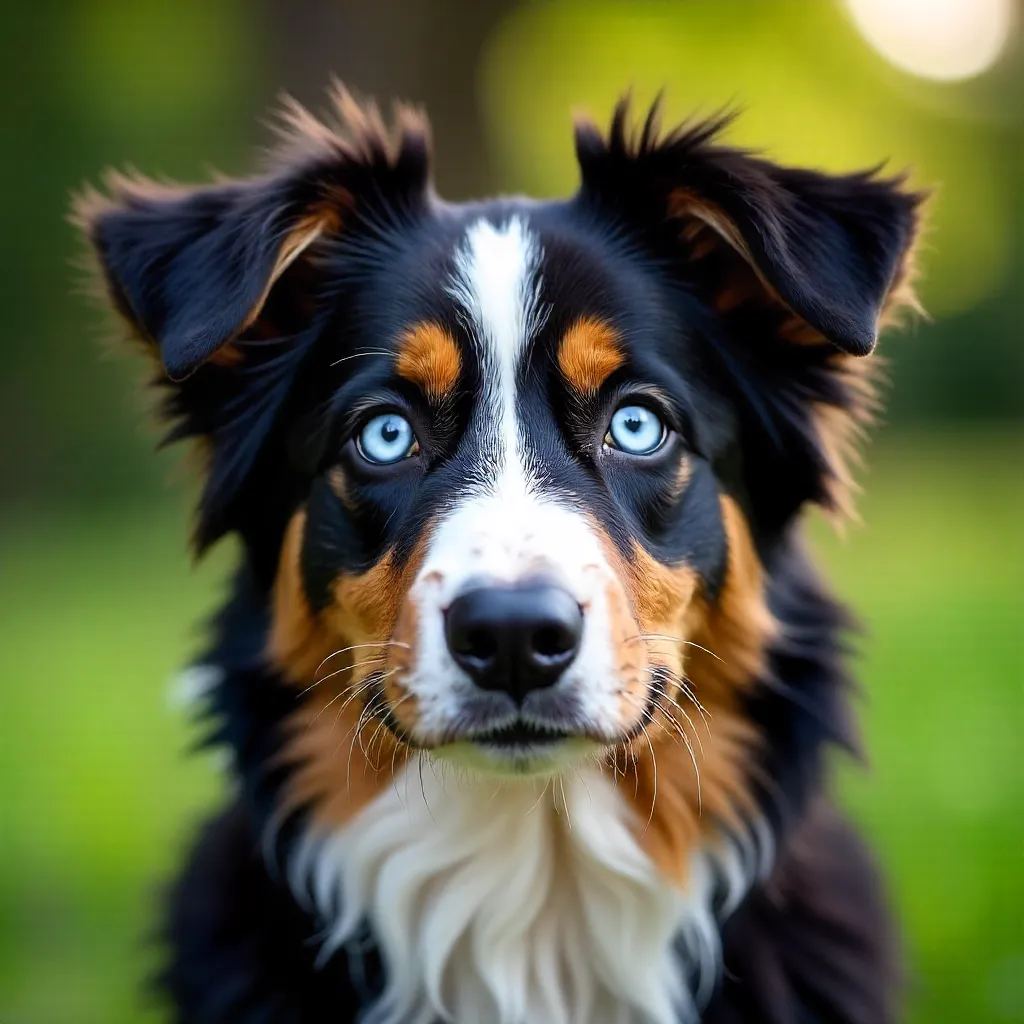 Captivating Close-Up: Tricolor Australian Shepherd