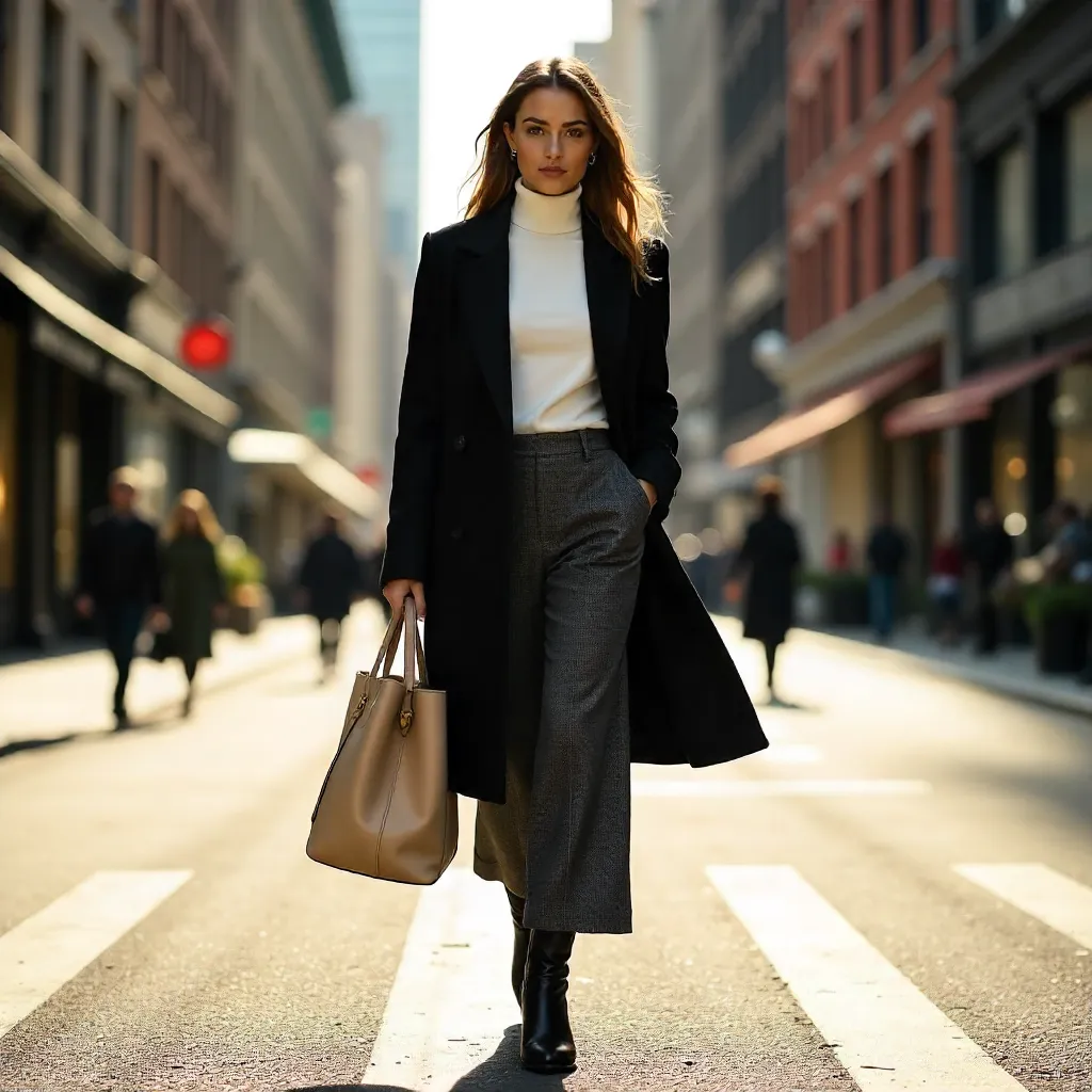 Urban Chic: Modern Woman with Tote Bag