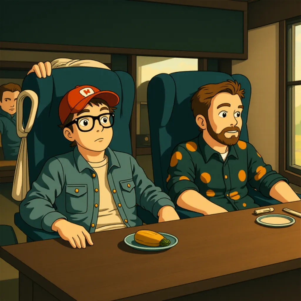 Kieran Culkin and Jesse Eisenberg in A Real Pain (2024) - Anime style