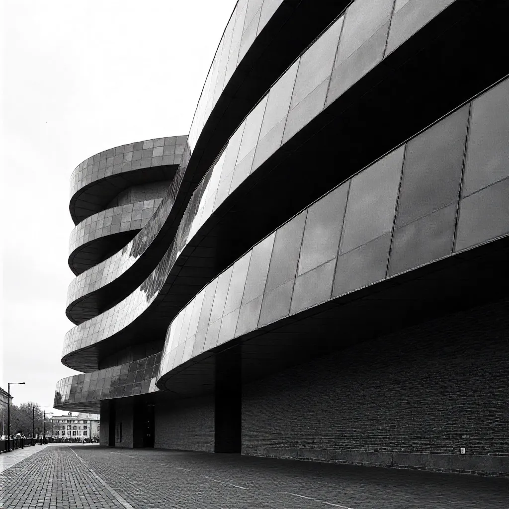 Monochrome Elbphilharmonie Facade, Hamburg
