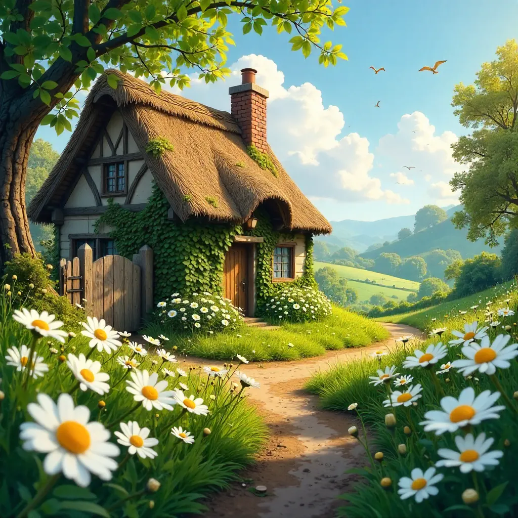 Daisy Field Cottage in Springtime