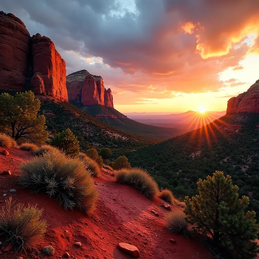 Stunning Sedona Sunset over Red Rock Formations