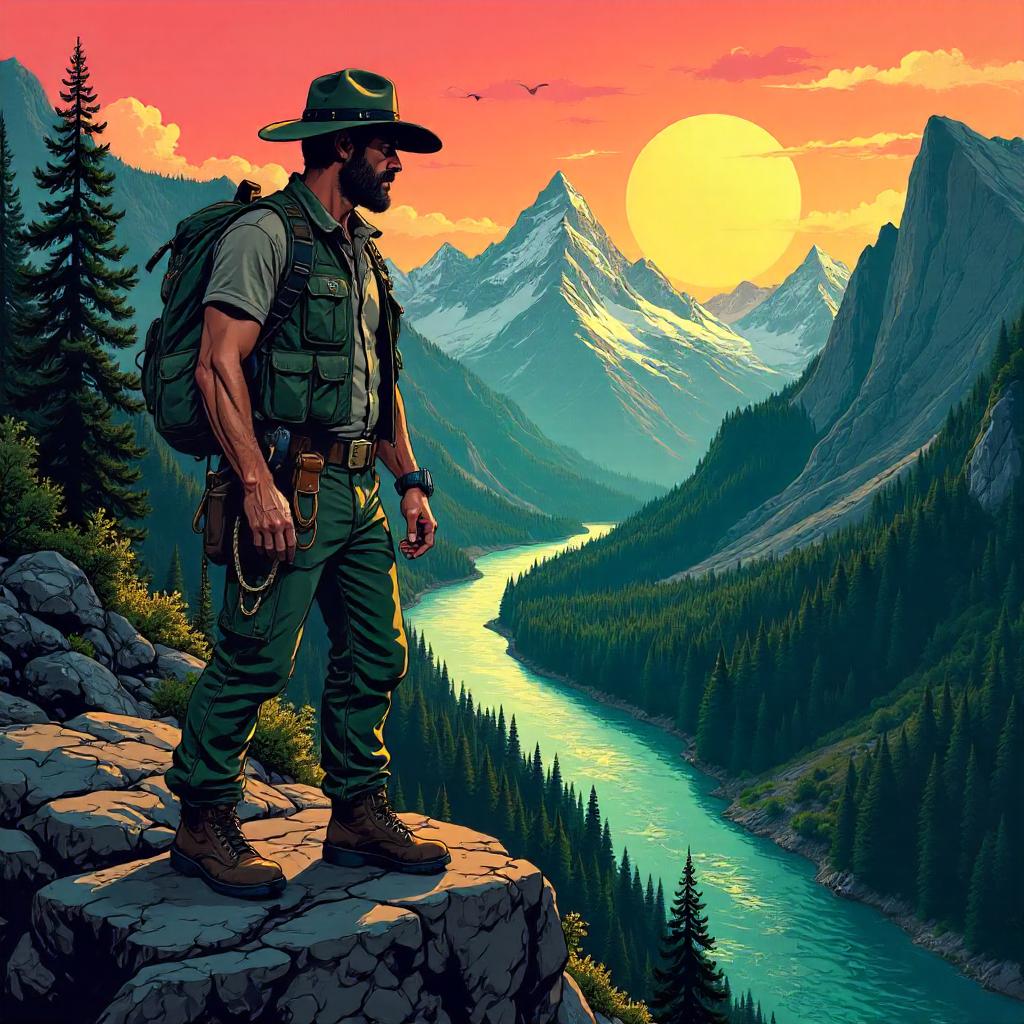 Ranger at the Edge of the Mountain Valley