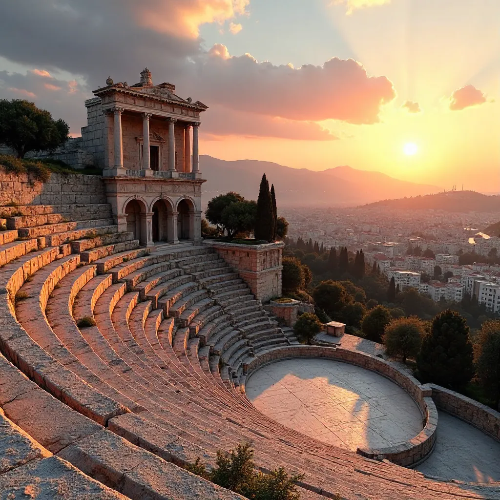 Golden Hour View of the Odeon of Herodes Atticus