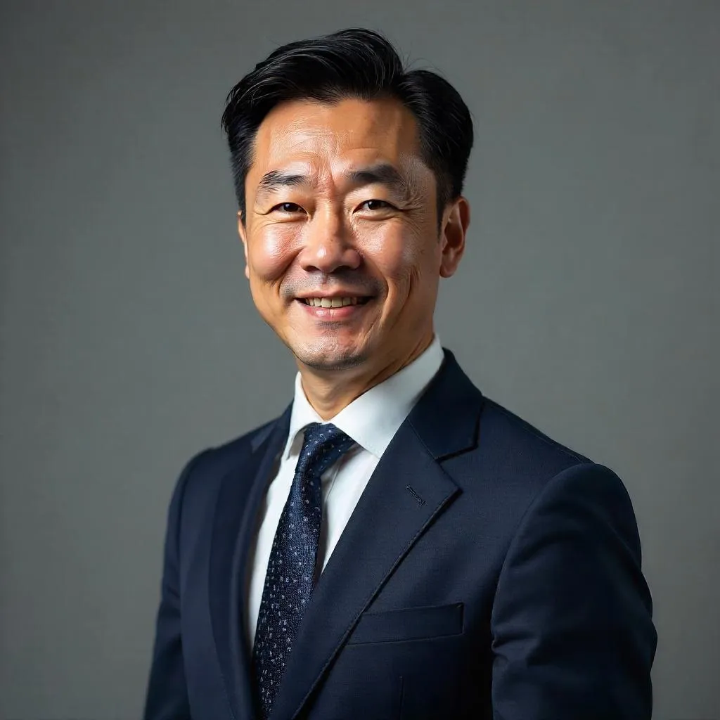 Photorealistic Studio Portrait of a Professional Asian Man