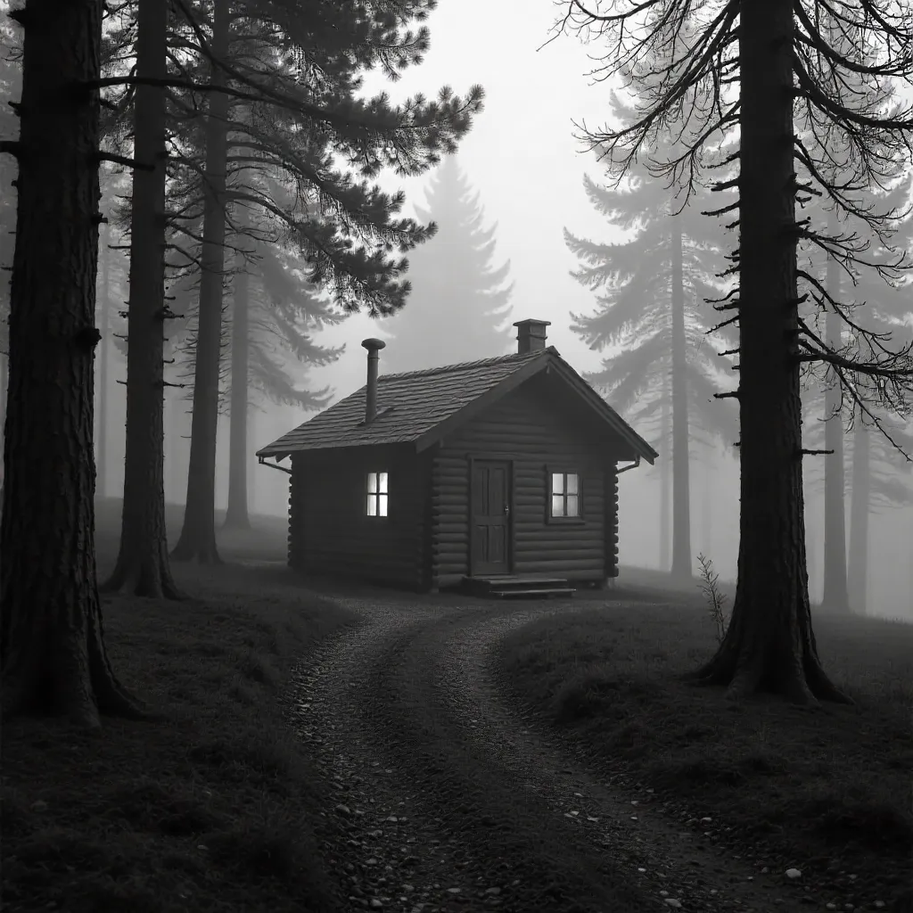 Fog-Shrouded Cabin in Bolu's Quiet Forest