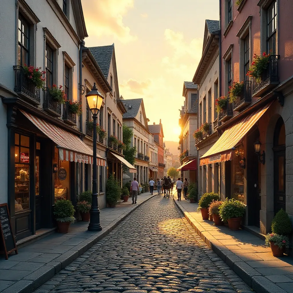 Quaint Old Quebec Street With Vintage Charm