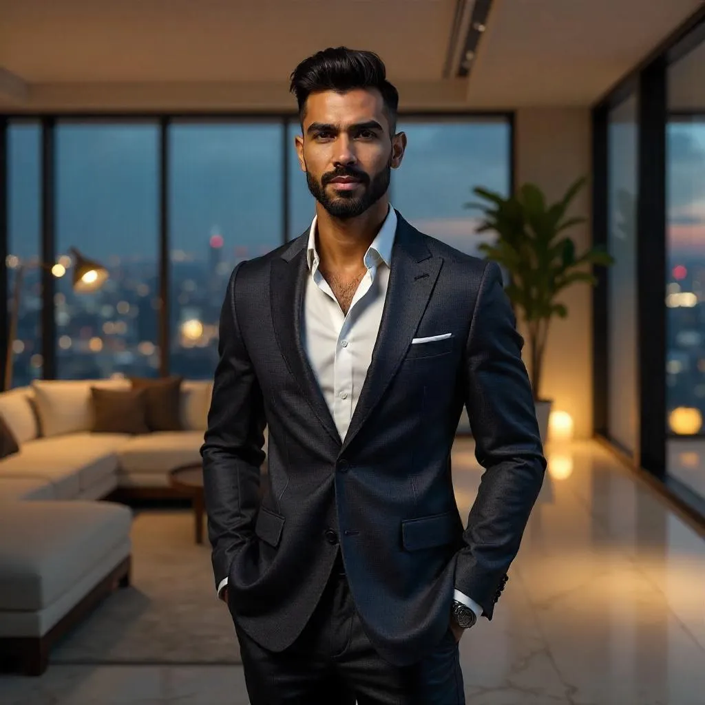 Handsome Indian Man in a 3D Penthouse