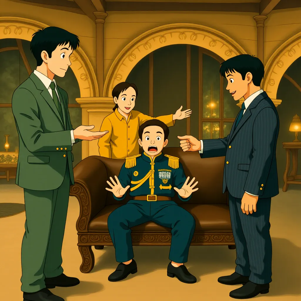 Paterson Joseph, Matt Lucas, Keegan-Michael Key, and Mathew Baynton in Wonka (2023) - Anime style