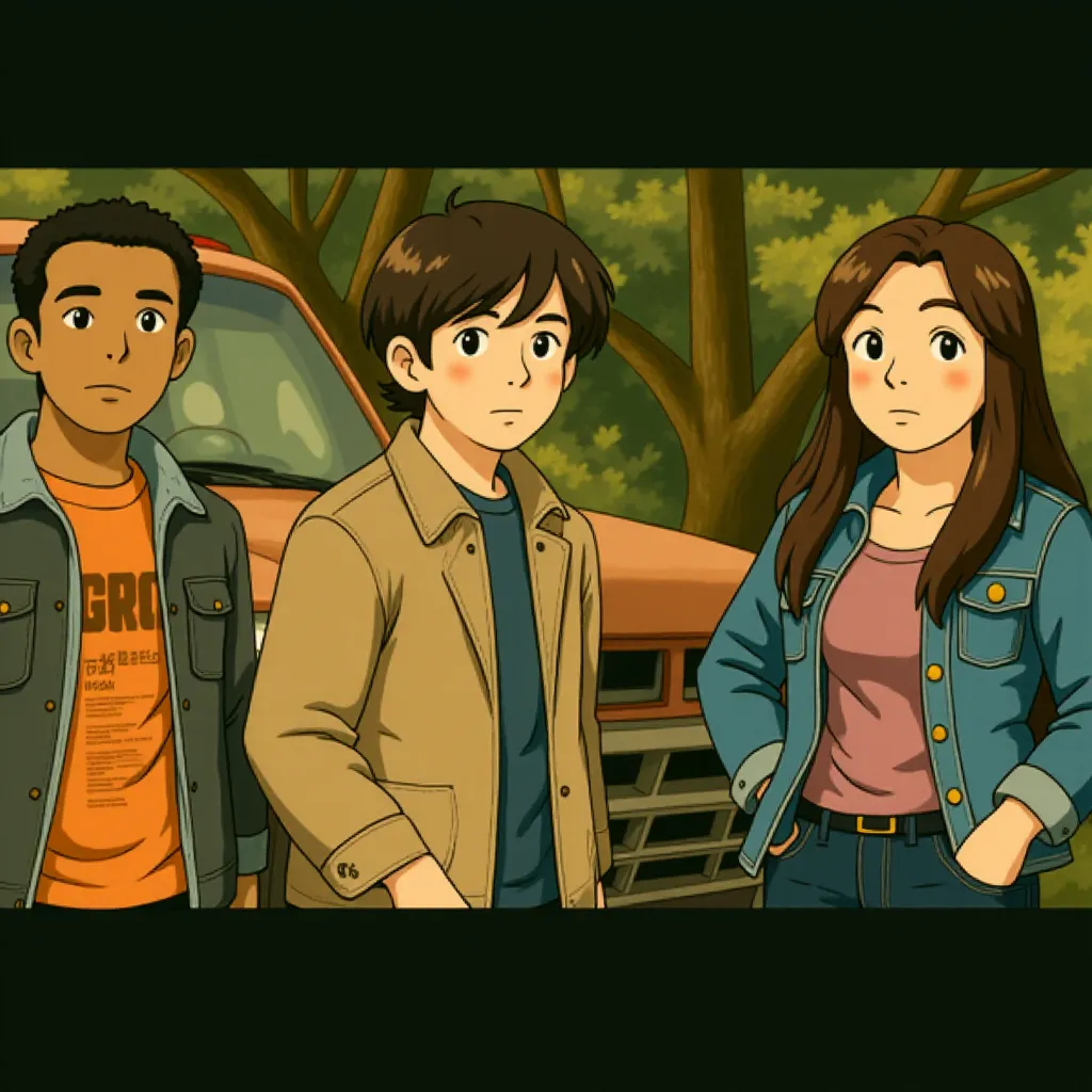 Logan Lerman, Brandon T. Jackson, and Alexandra Daddario in Percy Jackson & the Olympians: The Lightning Thief (2010) - Anime style