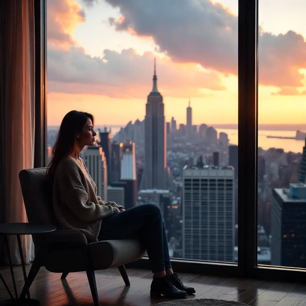 Window Seat Over NYC Skyline and the Empire State