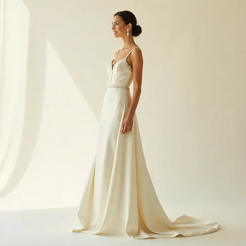 Graceful White Gown—Confident Poise