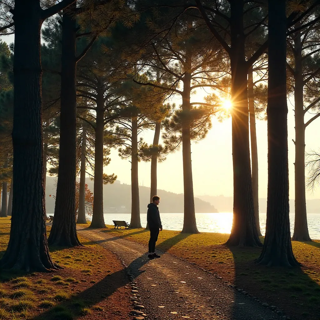 Serene Pine-Lined Park in Istanbul