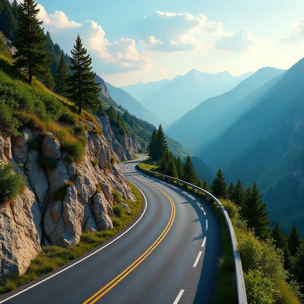 Aerial Curves: Winding Turkish Mountain Road