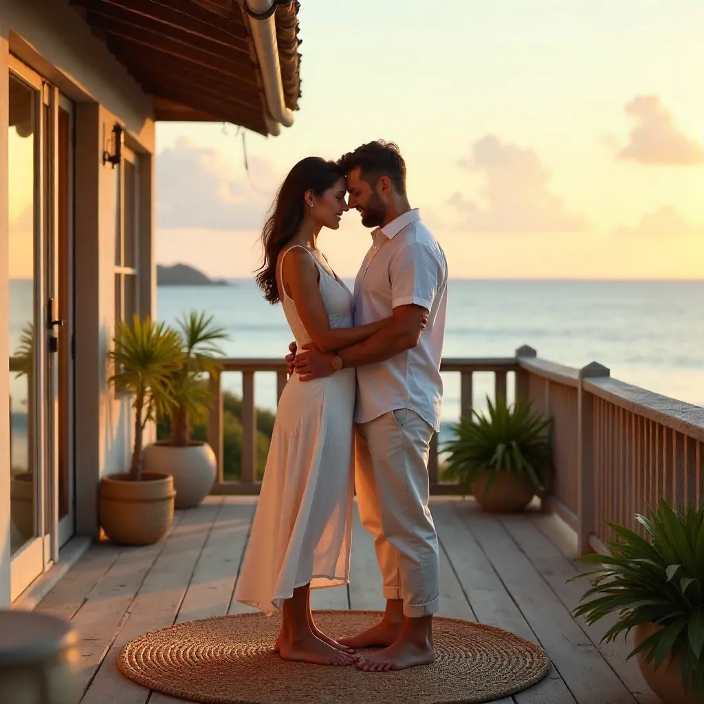 Serene Beachfront Embrace with Ocean View