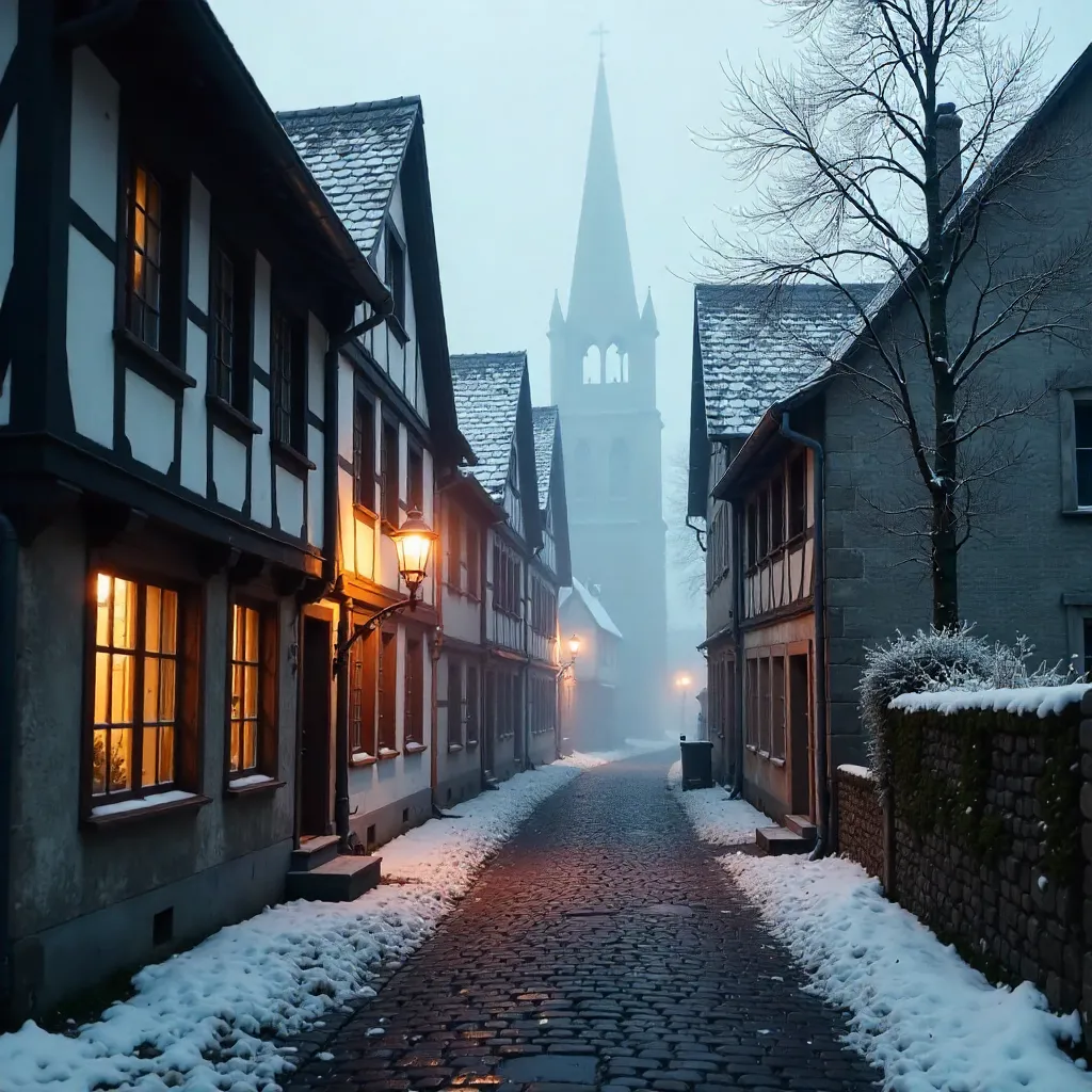 Foggy Winter Morning in Historic Auerbach
