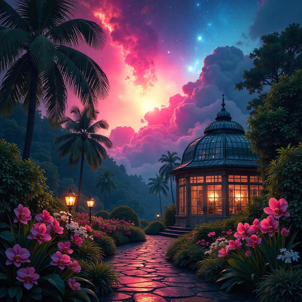 Supernova in a Lush Botanical Garden