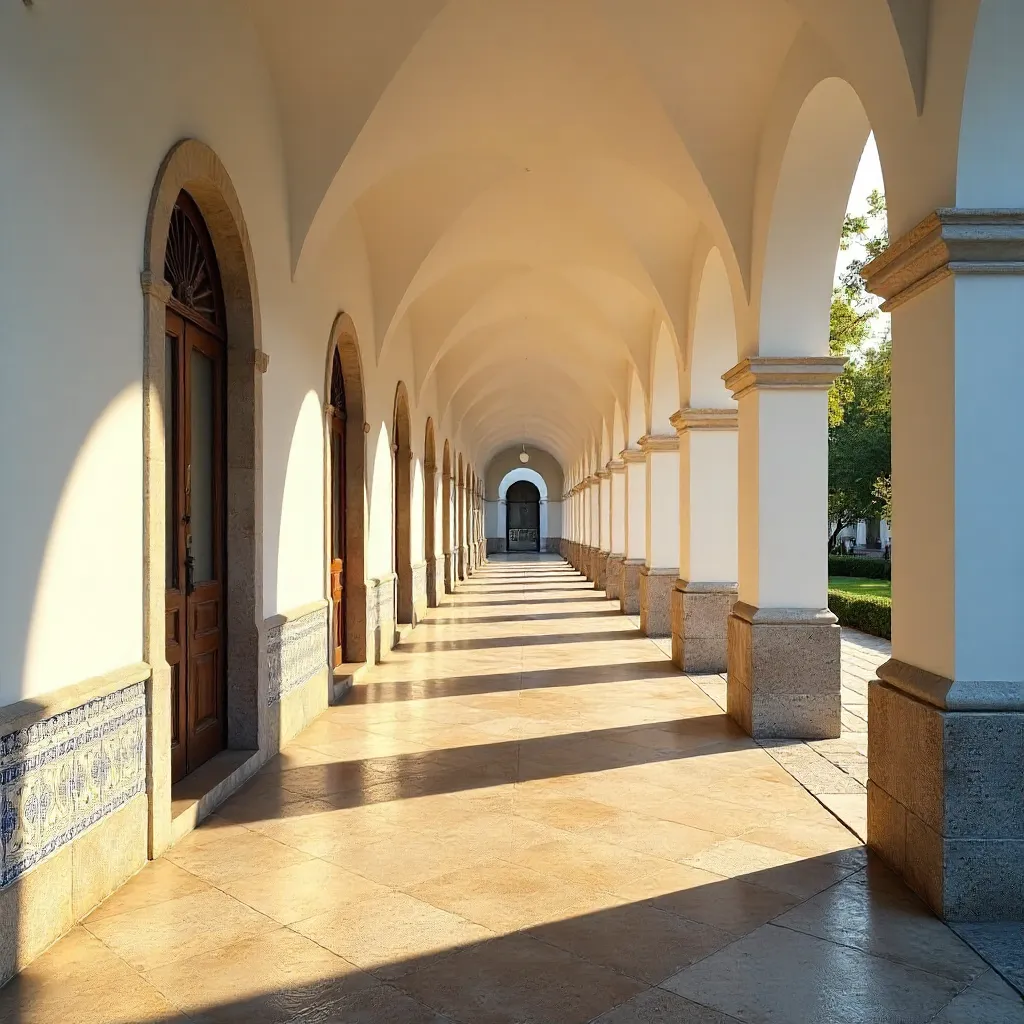 Light and Shadow on a Portuguese Arched Walkway
