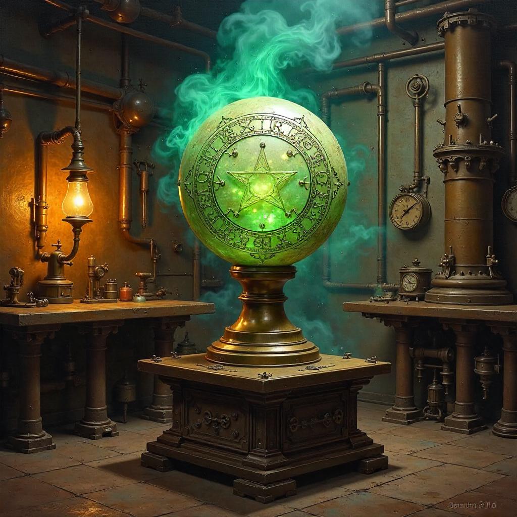 The Arcane Orb in a Steampunk Workshop