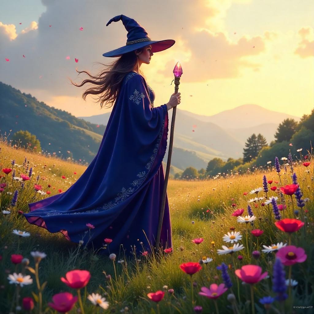 Witch in a Flower Field - Concept Art